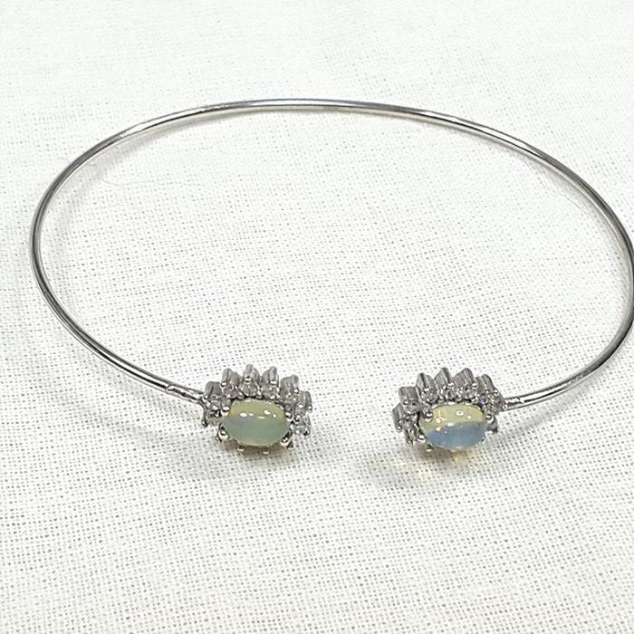 BlueKe A-grade simple milk opal raw stone bracelet Bangling 250508-19 (35659967A)