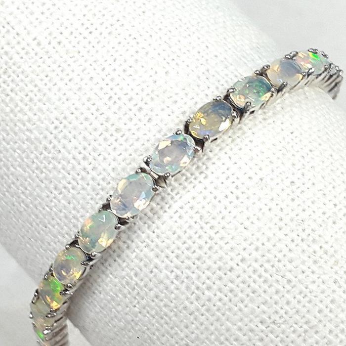 Bluekey AAA Simple Milk Opal Raw Stone Bracelet 250508-17 (35659968A)