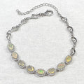 Bluekey AAA Grade Simple Milk Opal Raw Stone Bracelet 250508-18 (35659969A)