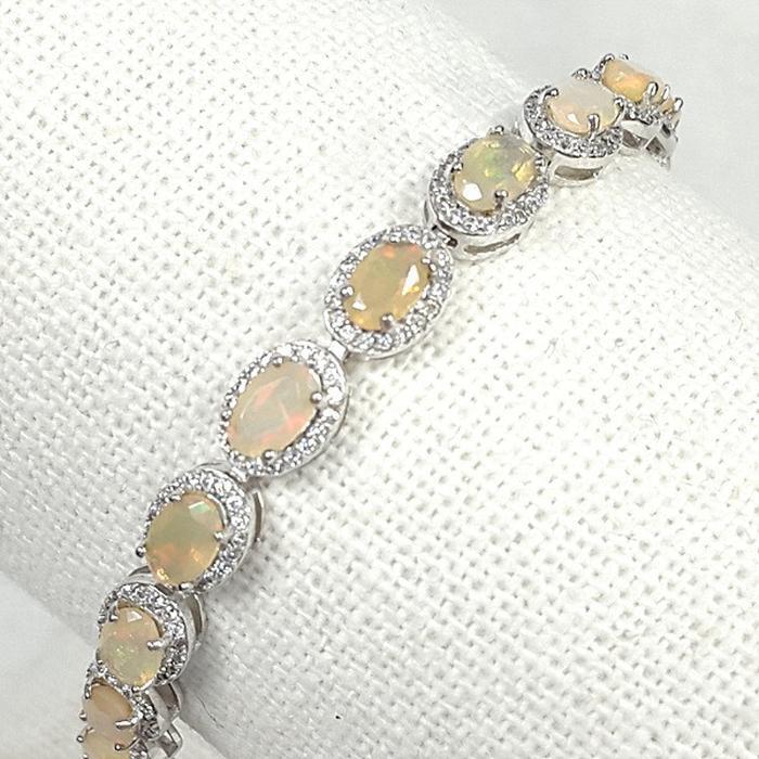 BlueKe AA Grade Simple Milk Opal Raw Stone Bracelet 250508-16 (35659970A)