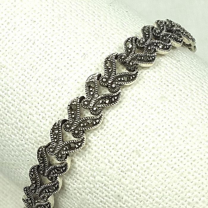 Bluekey A-grade silver925 macasite raw bracelet 250508-03 (35659977A)