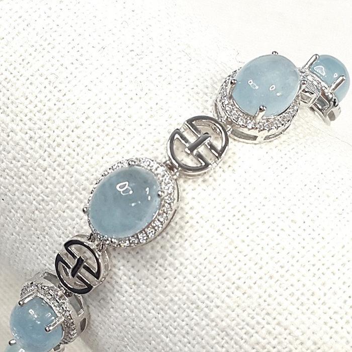 Bluekey AA-grade Aquamarine Rough Bracelet 250508-10 (35659979A)