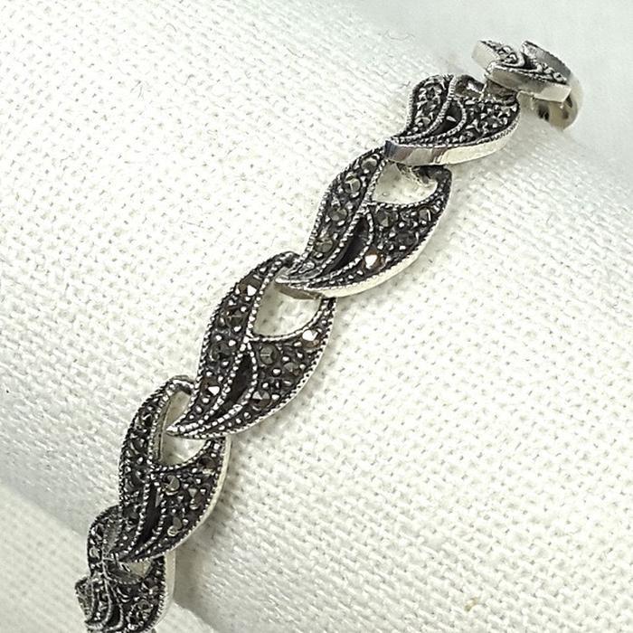 Bluekey A-grade silver925 macasite raw bracelet 250508-04 (35659985A)