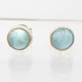 Blueke A-grade Simple Green Larimar Gem Earrings 250704-11 (38762801A)