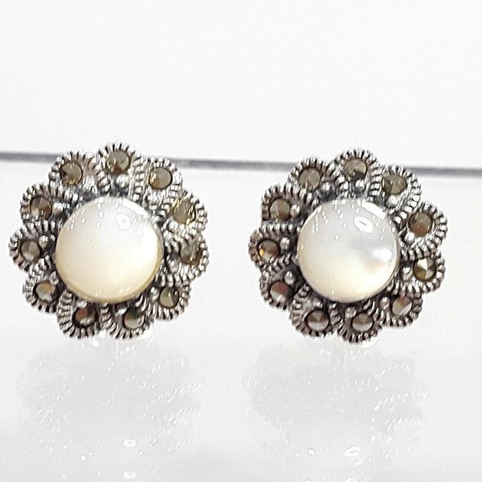 Bluekey A-grade antique simple ear cuff raw stone earrings 250803-23 (39394130A)