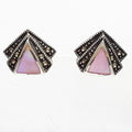 BlueKe A-grade antique triangular cabochon raw stone ear cuffs 250803-19 (39394134A)