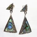 Bluekey AA-grade Longneck Abalone Raw Gem Earrings 250803-17 (39394136A)