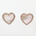 Bluekey AA-grade heart white freshwater pearl earings 250803-15 (39394140A)