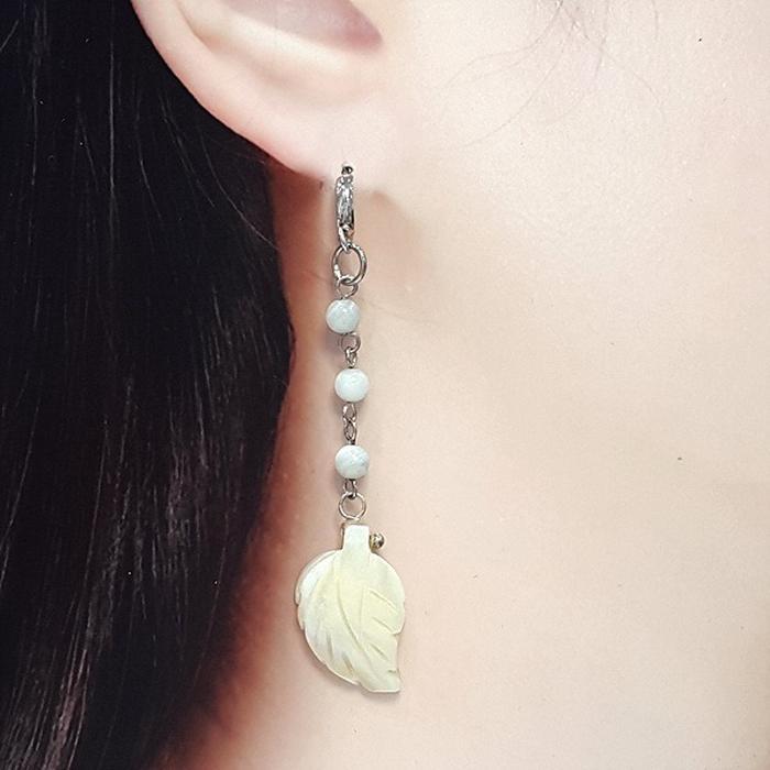 Bluekey A-grade antique pendant longear stone earrings 250803-09 (39394142A)