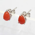 Bluekey AA-grade Waterdrop Red Coral Gem Earring 250803-01 (39394150A)