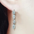 Bluekey A-grade Long Blue Topaz Gem Earrings 250804-23 (40017951A)