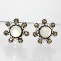 Bluekey A-grade antique round pearl earring 250804-05 (40017971A)