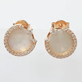 Bluekey AA-grade antique round feather earrings 250804-04 (40017974A)
