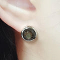 Bluekey A-grade Antique Black Pearl Earring 250804-06 (40172120A)