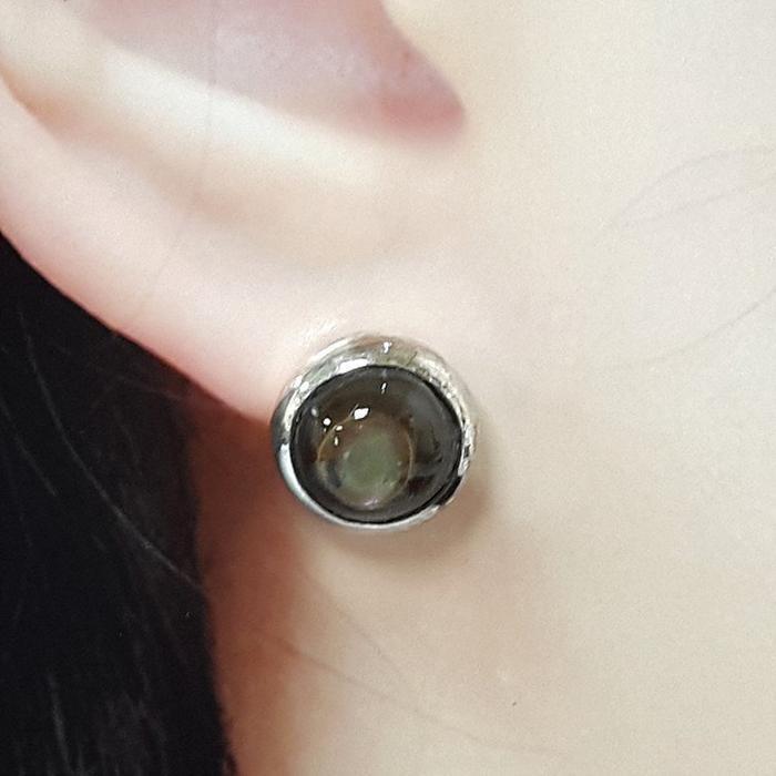 Bluekey A-grade Antique Black Pearl Earring 250804-06 (40172120A)