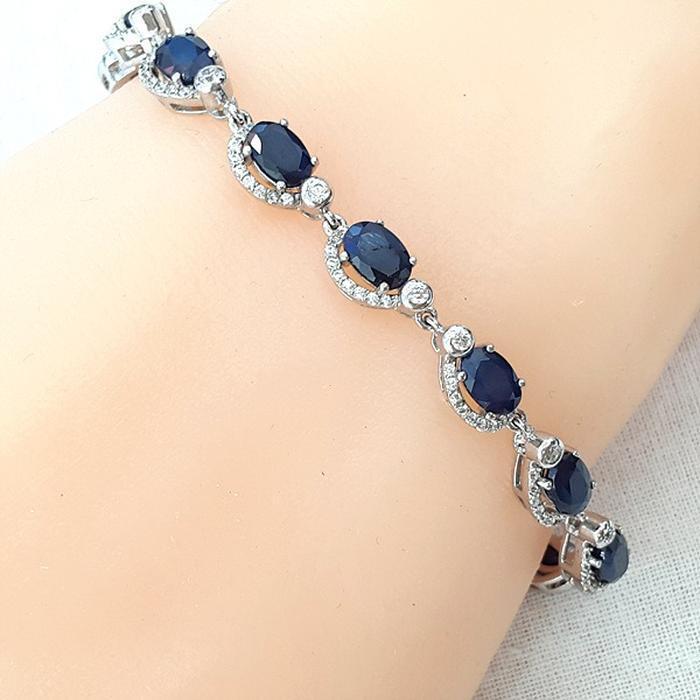 Bluekey A-grade Sapphire bracelet 18-21cm (250901-12) 40953589A