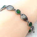 Bluekey A-grade Silver Green Tourmaline Synthetic Bracelet 250901-08 (40953591A)