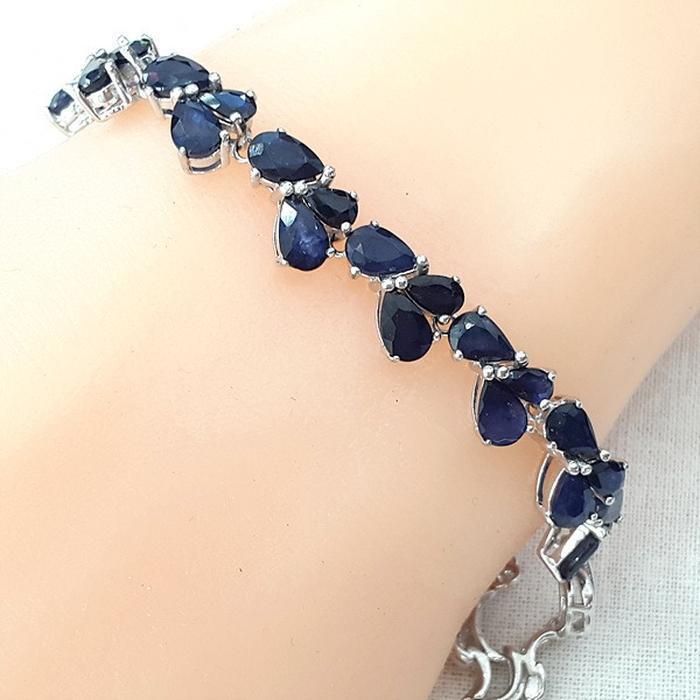 Bluekey A-grade sapphire bracelet 18-22cm (40953593A)