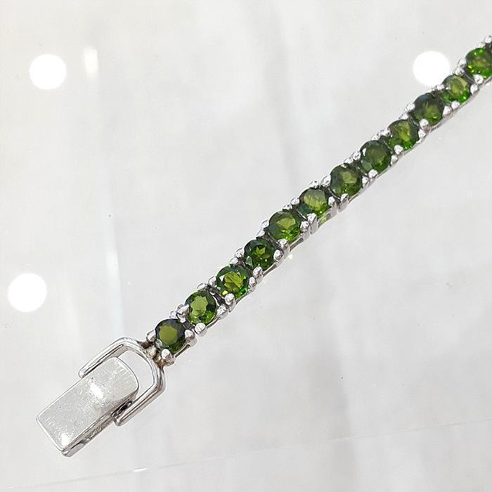 Bluekey AA-grade Antique Green Tourmaline Raw Stone Bracelet 250901-05 (40953594A)