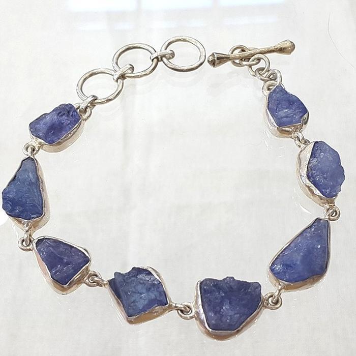 Bluekey A-grade Antique Tanzanite Raw Gem Bracelet 250901-01 (40953605A)