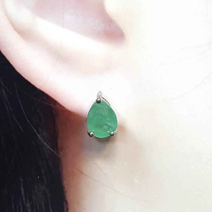 Bluekey AA-grade Green Emerald Diamond Earrings 250905-20 (41219023A)