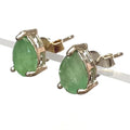Bluekey AA-grade Green Emerald Pearl Earring 250905-19 (41219024A)