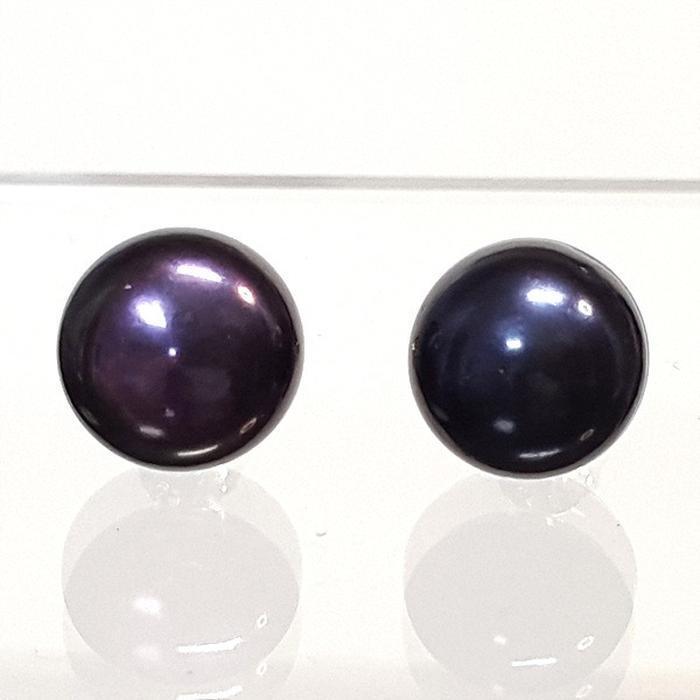 Bluekey Silver925 Freshwater Black Pearl Gem Earrings 250905-17 (41219026A)