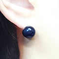Bluekey Silver925 Freshwater Black Pearl Gem Earrings 250905-15 (41219028A)