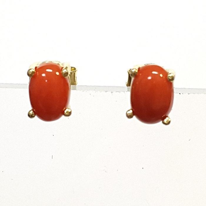 Bluekey AAA Grade Red Coral Pearl Earring 250905-02 (41219069A)