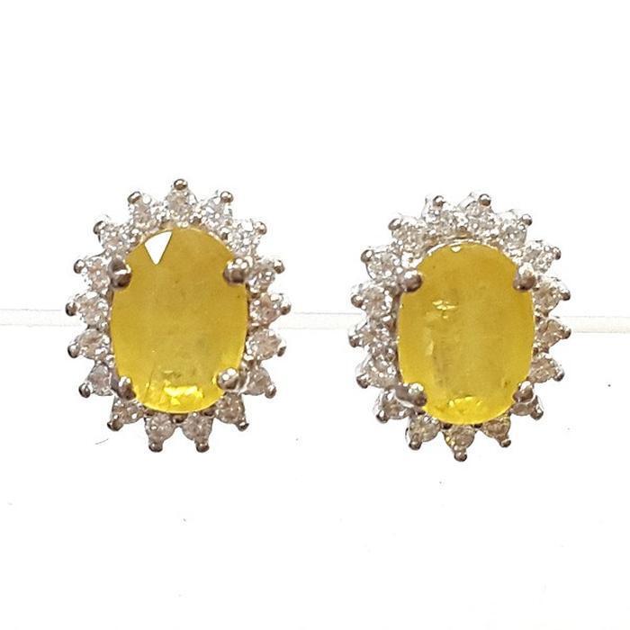 Bluekey AA-grade Yellow Sapphire Earrings 250904-13 (41219072A)