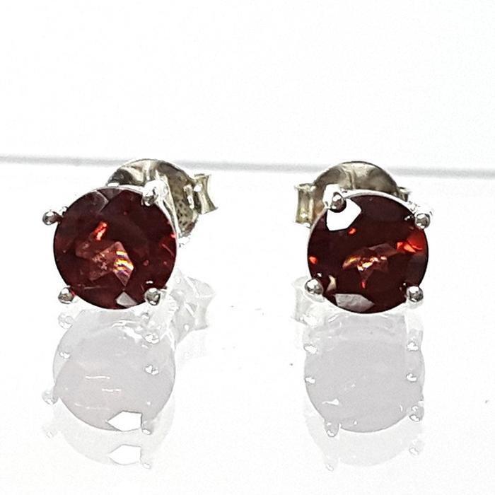 Bluekey AA Grade Mini Blood Garnet Raw Earring 250904-04 (41219078A)