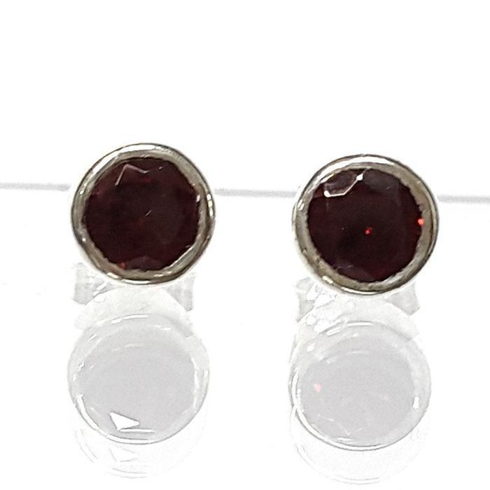 Bluekey AA Grade Mini Blood Garnet Raw Earring 250904-08 (41219085A)