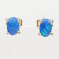 Bluekey Silver925 Simple Opal Synthetic Earring 250906-18 (41493523A)