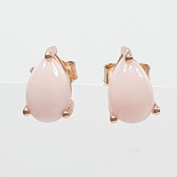 Bluekey AAA Grade Simple Pink Opal Gem Earring 250906-13 (41493527A)