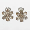 Bluekey A-grade flower brown topaz raw gem earrings 250906-06 (41493533A)