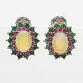 Bluekey AAA Grade Milk Opal Raw Gem Earring 250906-11 (41493534A)