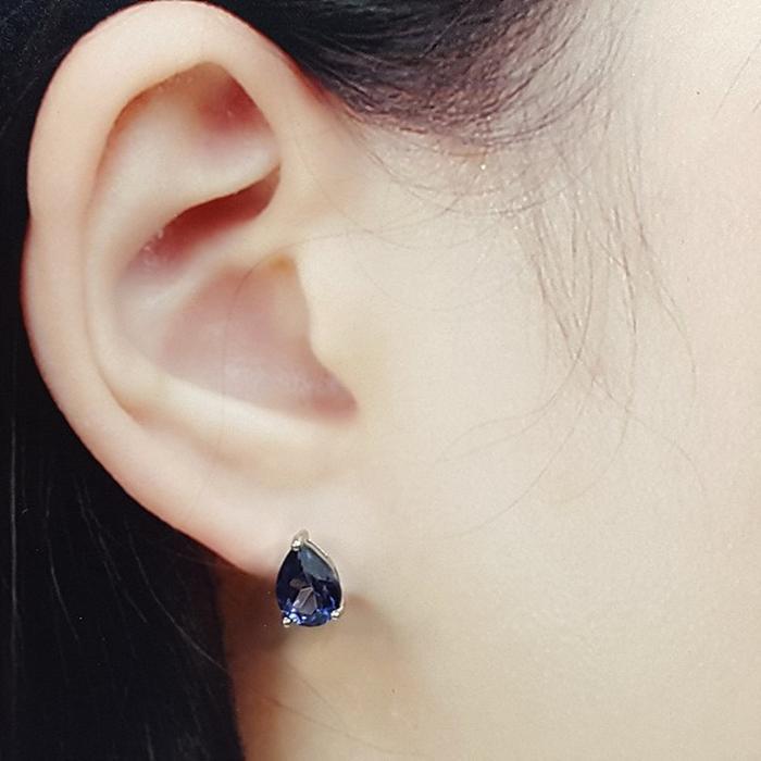 A-grade Mystic Blue Topaz Rough Earring 250906-05 (41493535A)