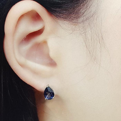 A-grade Mystic Blue Topaz Rough Earring 250906-05 (41493535A)