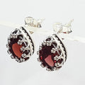 Bluekey AA-grade Mini Blood Garnet Raw Earring 250906-02 (41493542A)