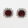 Bluekey AA-grade Mini Garnet Gemstone Earrings 250907-20 (41511090A)
