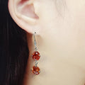 Bluekey Silver925 Synthetic Ruby Earrings 250907-16 (41511094A)