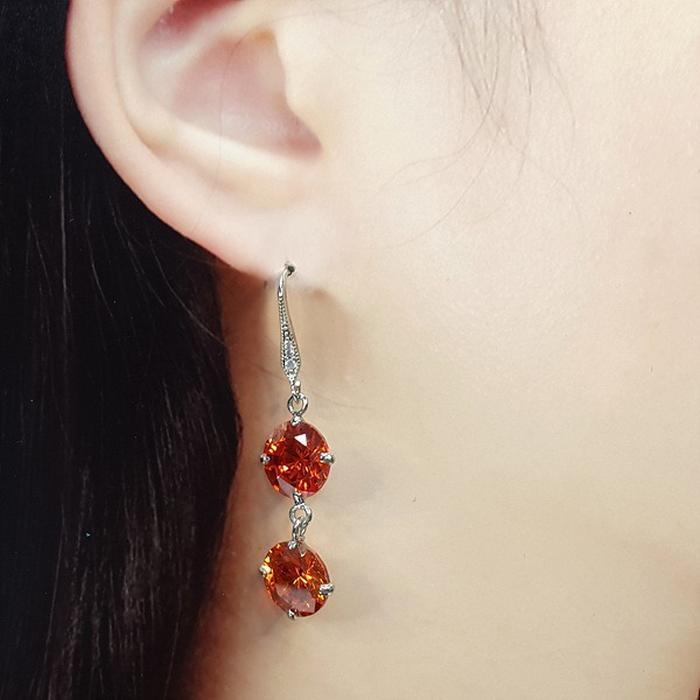 Bluekey Silver925 Synthetic Ruby Earrings 250907-16 (41511094A)