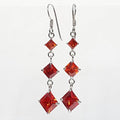 Bluekey Silver925 3Alruby Synthetic Earrings 250907-10 (41511103A)