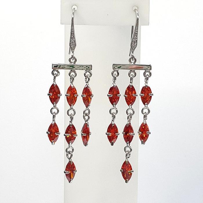 Bluekey Silver925 Synthetic Ruby Earrings 250907-12 (41511106A)