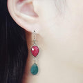 Bluekey Silver925 Antique Ruby Earrings 250907-07 (41511108A)