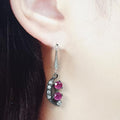 Bluekey A-grade antique ruby rough clip earrings 250907-06 (41511111A)