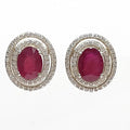 Bluekey AA-grade Mini Ruby Rough Earring 250907-04 (41511113A)