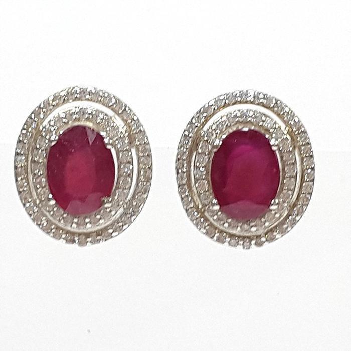 Bluekey AA-grade Mini Ruby Rough Earring 250907-04 (41511113A)