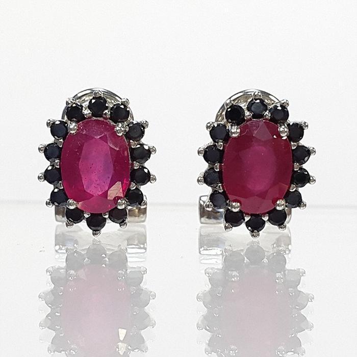 Bluekey AA-grade Mini Ruby Raw Stone Earrings 250907-03 (41511114A)