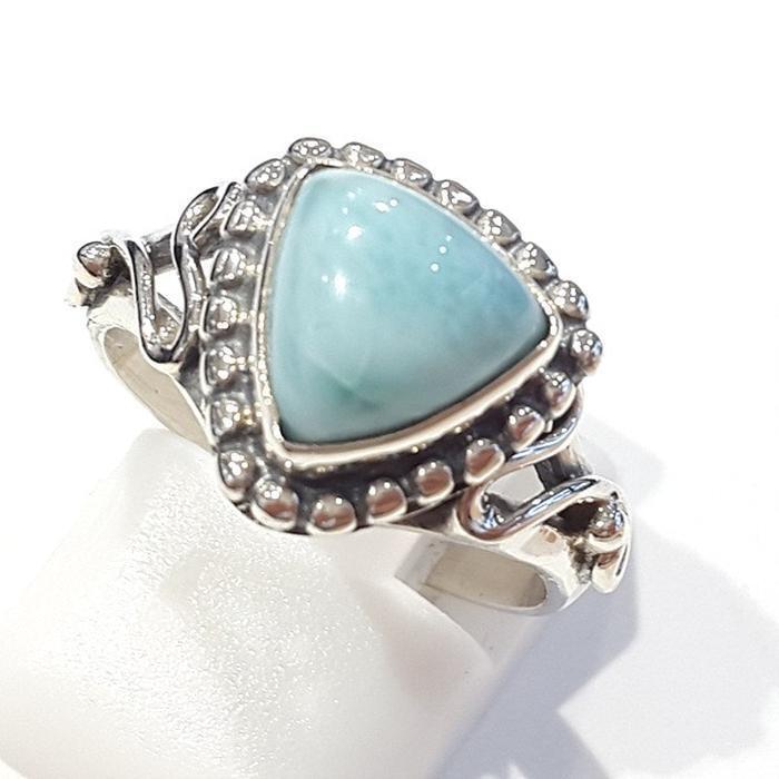 Bluekay Class A Antique Blue Larimar Gemstone Ring 230505-02 (43698734A)